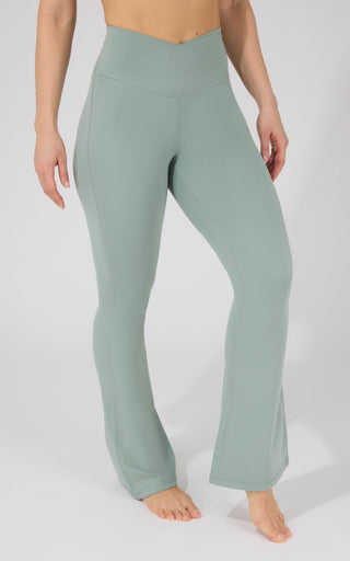 Lux Madison Crossover Elastic Free Waist 31 1/2 inch Flare Leg Pant - 90 Degree by Reflex