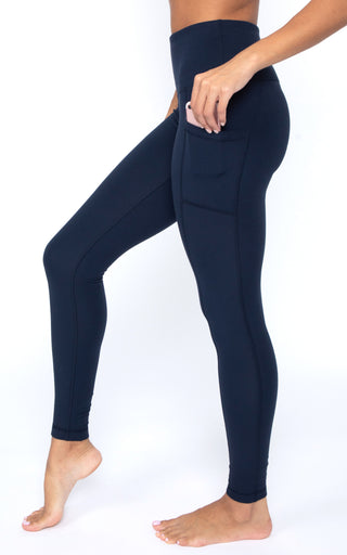 90 Degree By Reflex High Waist Fleece Lined Leggings with Side Pocket - Yoga  Pants - Stone Grey Space Dye - Medium in Dubai - UAE