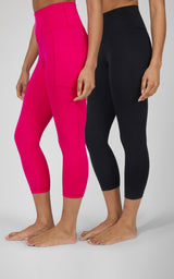 2 PK Interlock Side Pocket and Everyday Capris - 90 Degree by Reflex