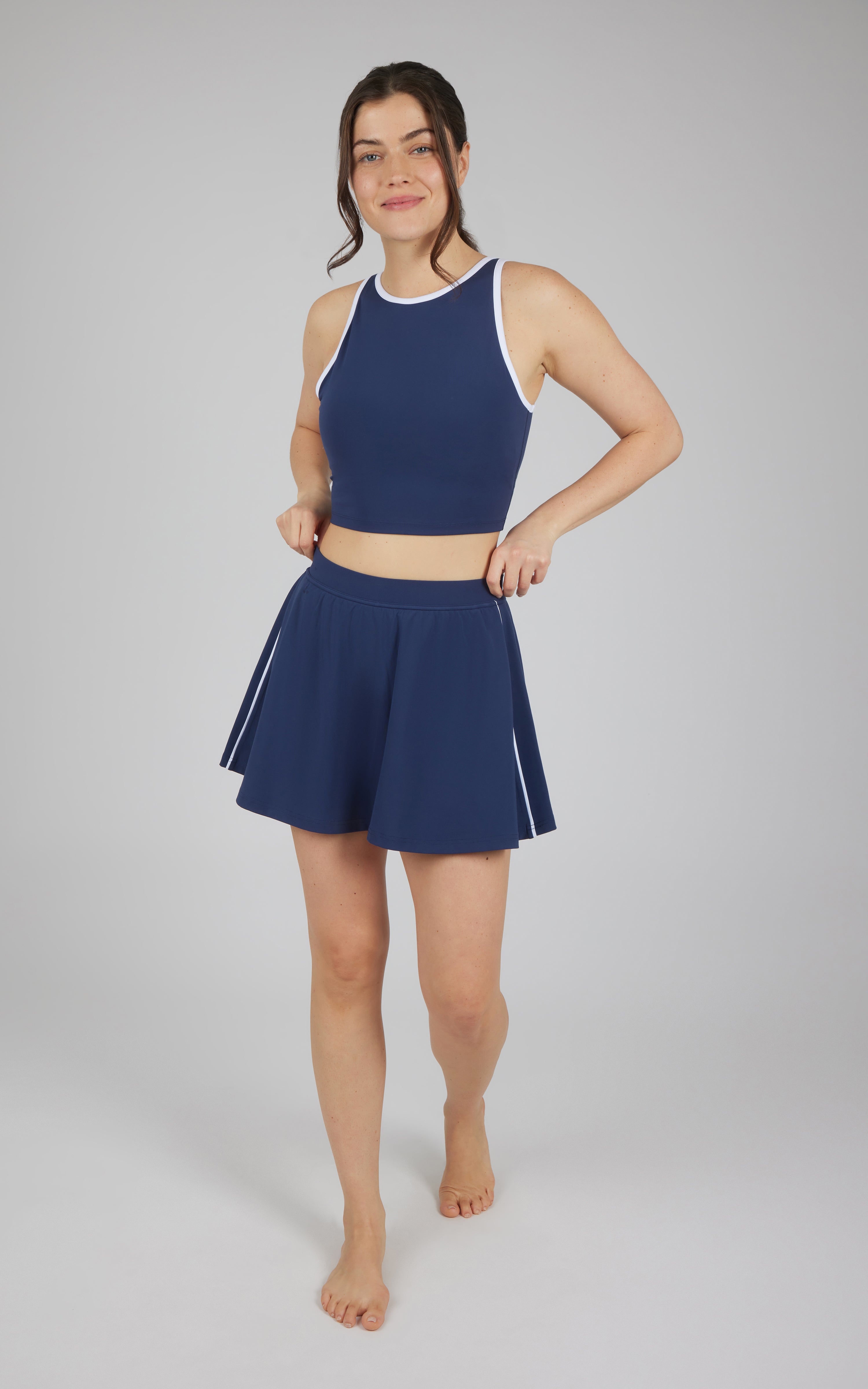 2 PC Nude Tech Tank and Skort Set - 90 Degree by Reflex