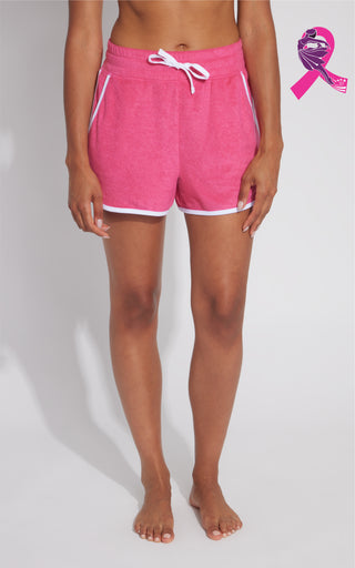 Towel Terry Dolphin Hem Short - Pink Power