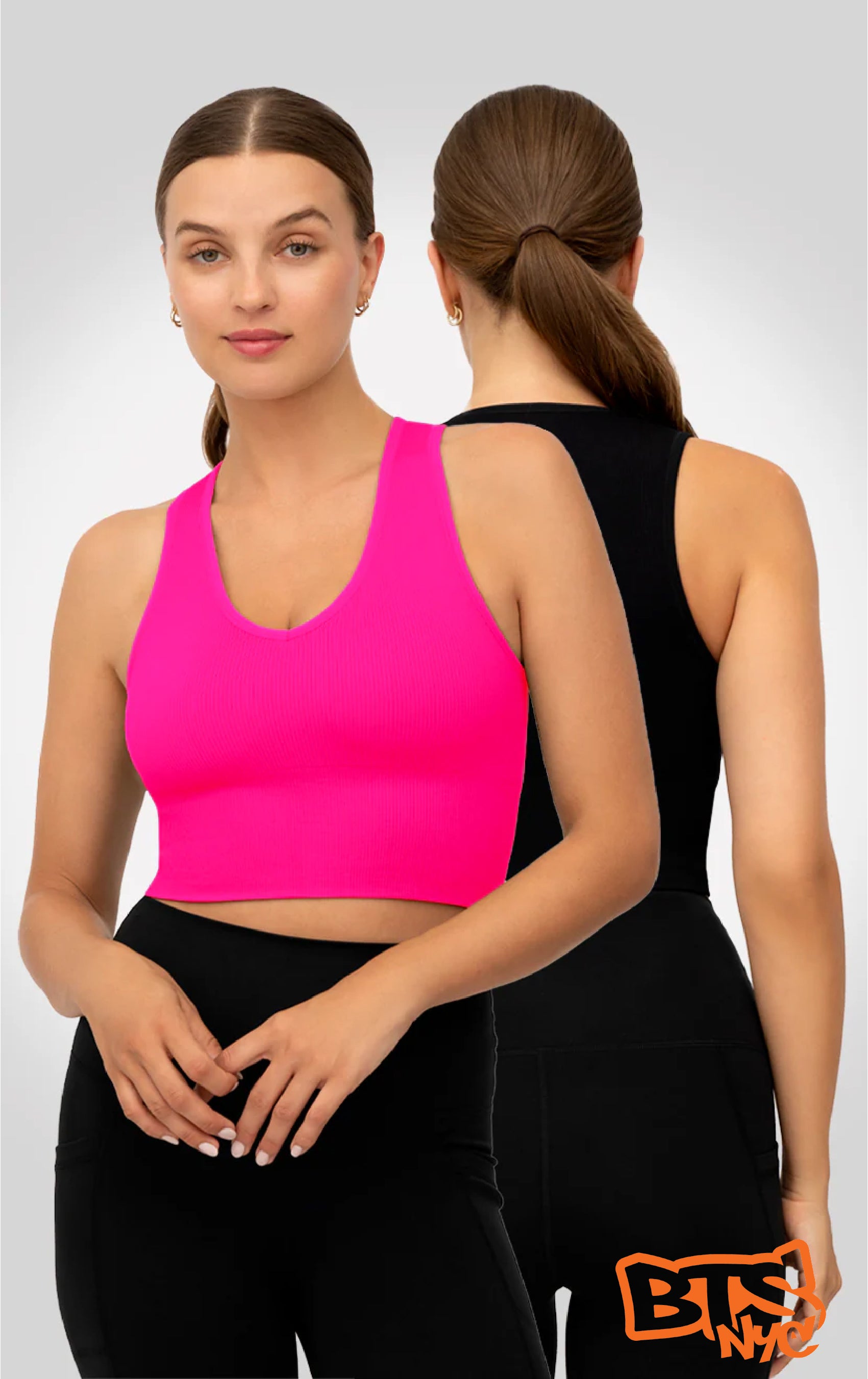 2 PK Ribbed V-Neck Tank Top - Beat the Streets