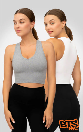 2 PK Ribbed V-Neck Tank Top - Beat the Streets