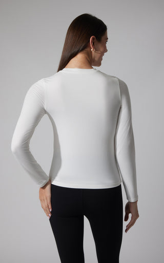 2 PK Cationic Jersey Crew Neck Top with Side Ruching and Everyday Crew Neck Top - 90 Degree by Reflex