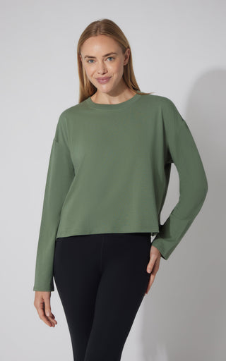 2 PK Cotton Deluxe Boxy Long Sleeve Top - 90 Degree by Reflex
