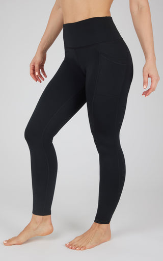 Cold Gear High Waist Fleece Lined Legging with Side Pockets - 90 Degree by Reflex