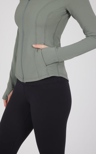 Interlink Ribbed Princess Seam Performance Jacket - 90 Degree by Reflex