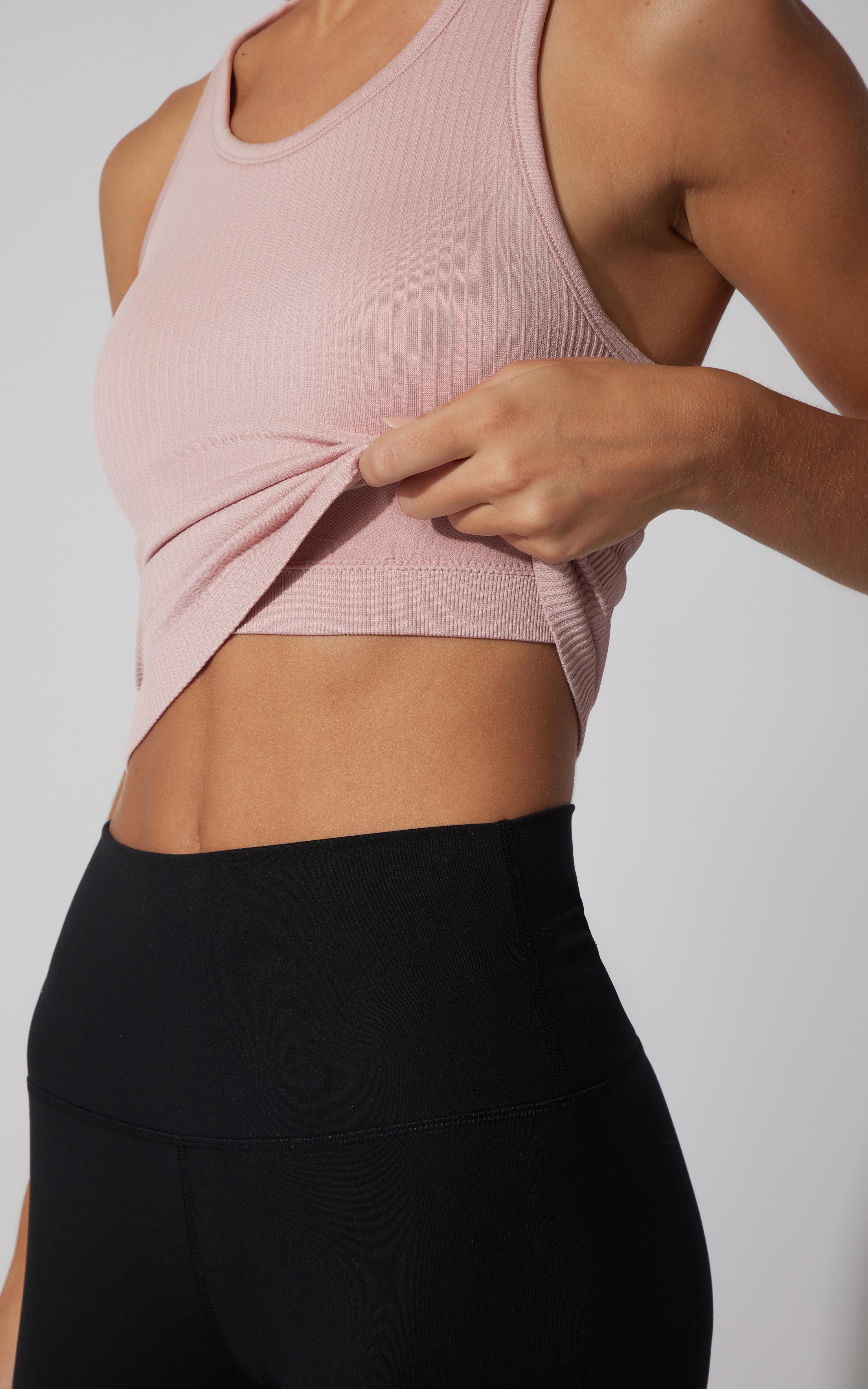 2 PK Racerback Tank with Built in  Bra - Our Petal Tone Story - 90 Degree by Reflex