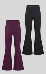 2 PK Girls Ribbed Flare - Winter Bloom/Black - 3