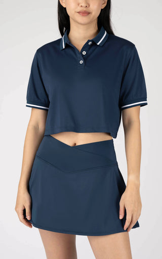 Dynamic Pique Cropped Boxy Polo Tee