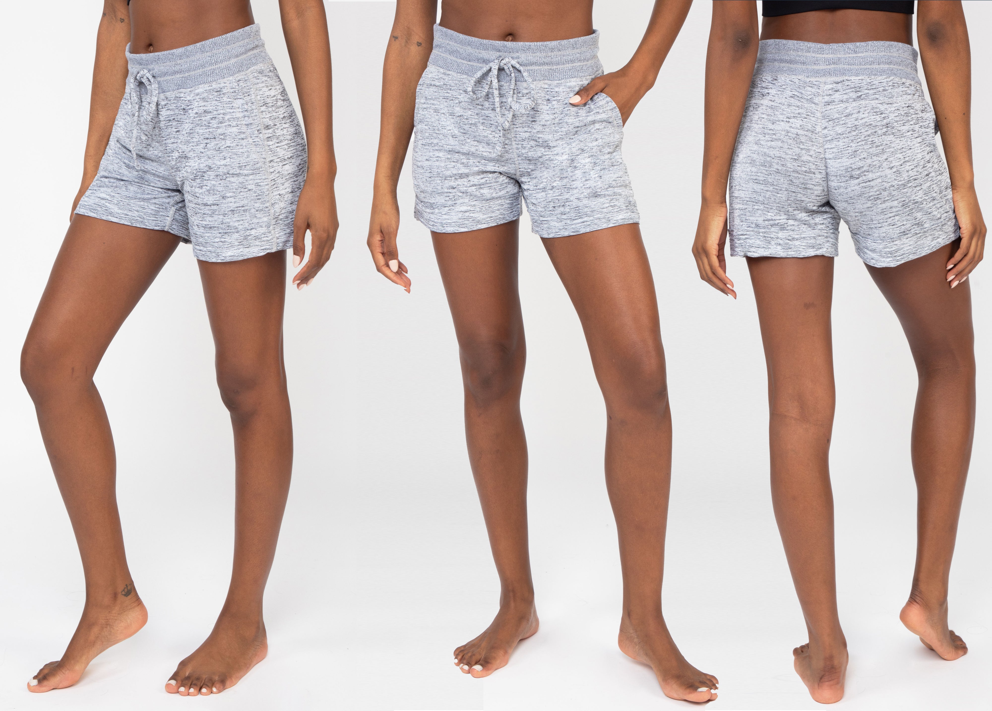 3 Pack Soft and Comfy Activewear Lounge Shorts with Pockets