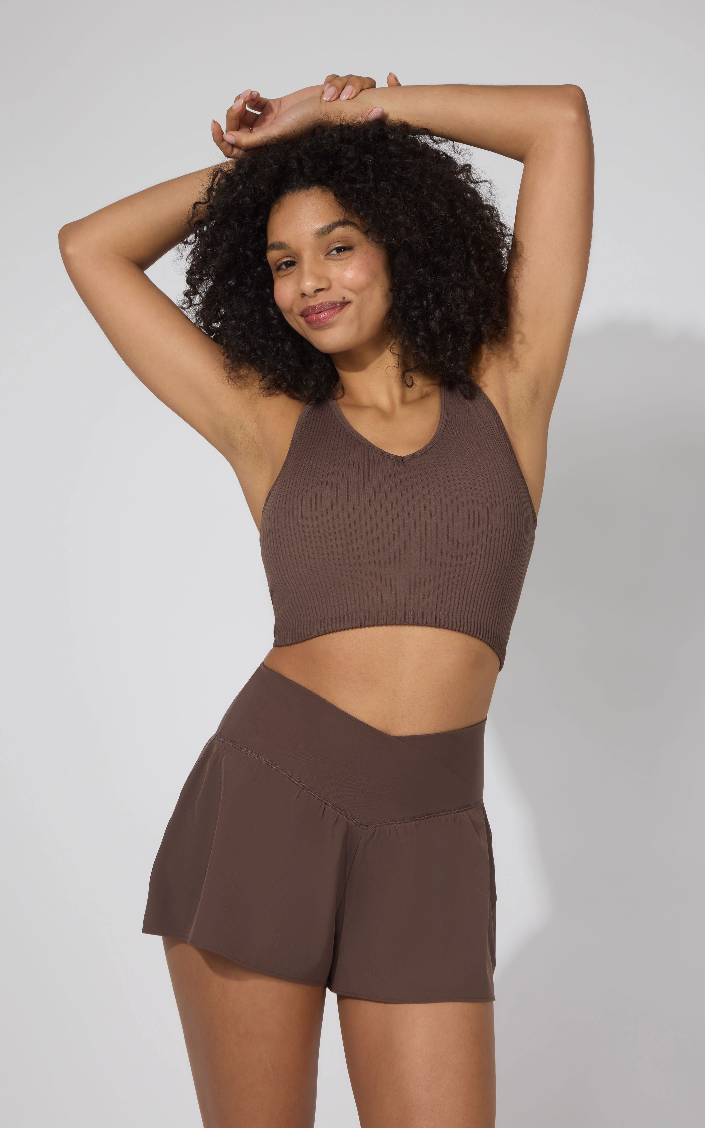 Ribbed Alamo Bra Tank & Lightstreme Crossfire Short Set