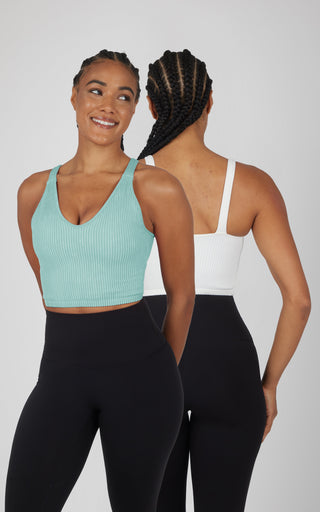2 PK Stone Wash V-Neck Tank - Our Stone Story - 90 Degree by Reflex