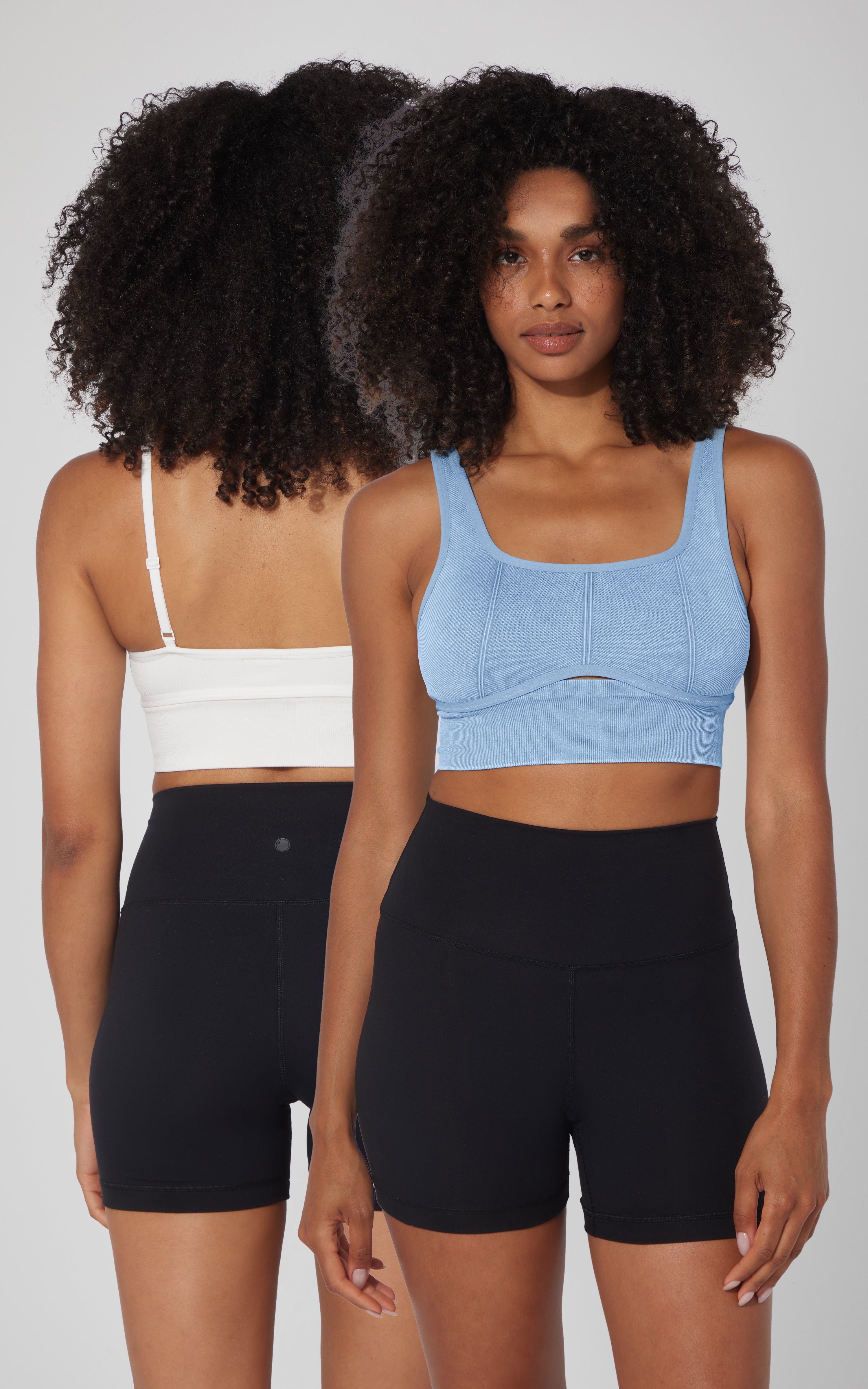 2 PK Stonewash Ribbed Seamless Bra - 90 Degree by Reflex