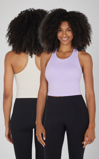 2 PK Racerback Tank with Built in  Bra - Our Petal Tone Story - 90 Degree by Reflex