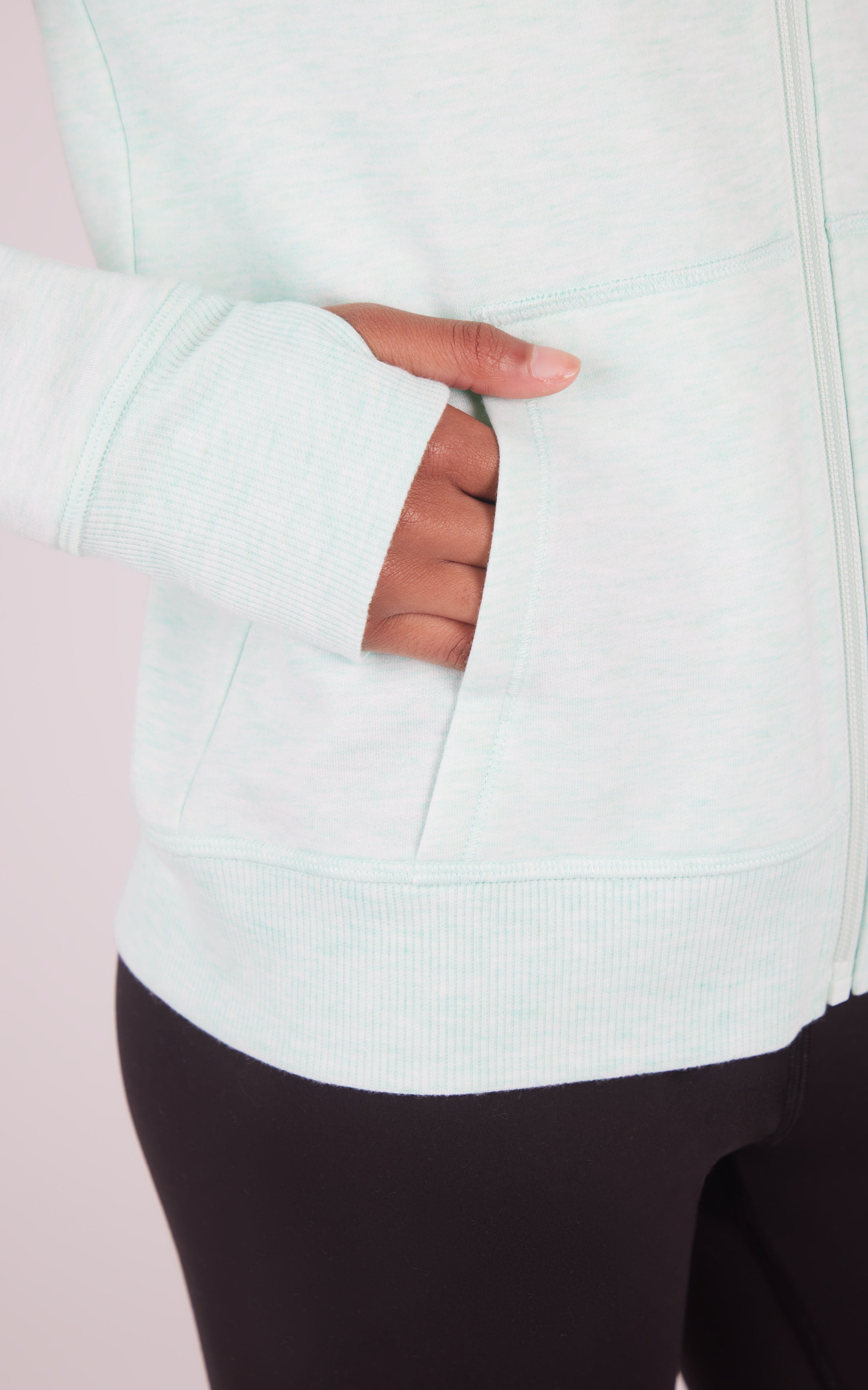 Girls Brushed Full Zip Hooded Jacket - 90 Degree by Reflex