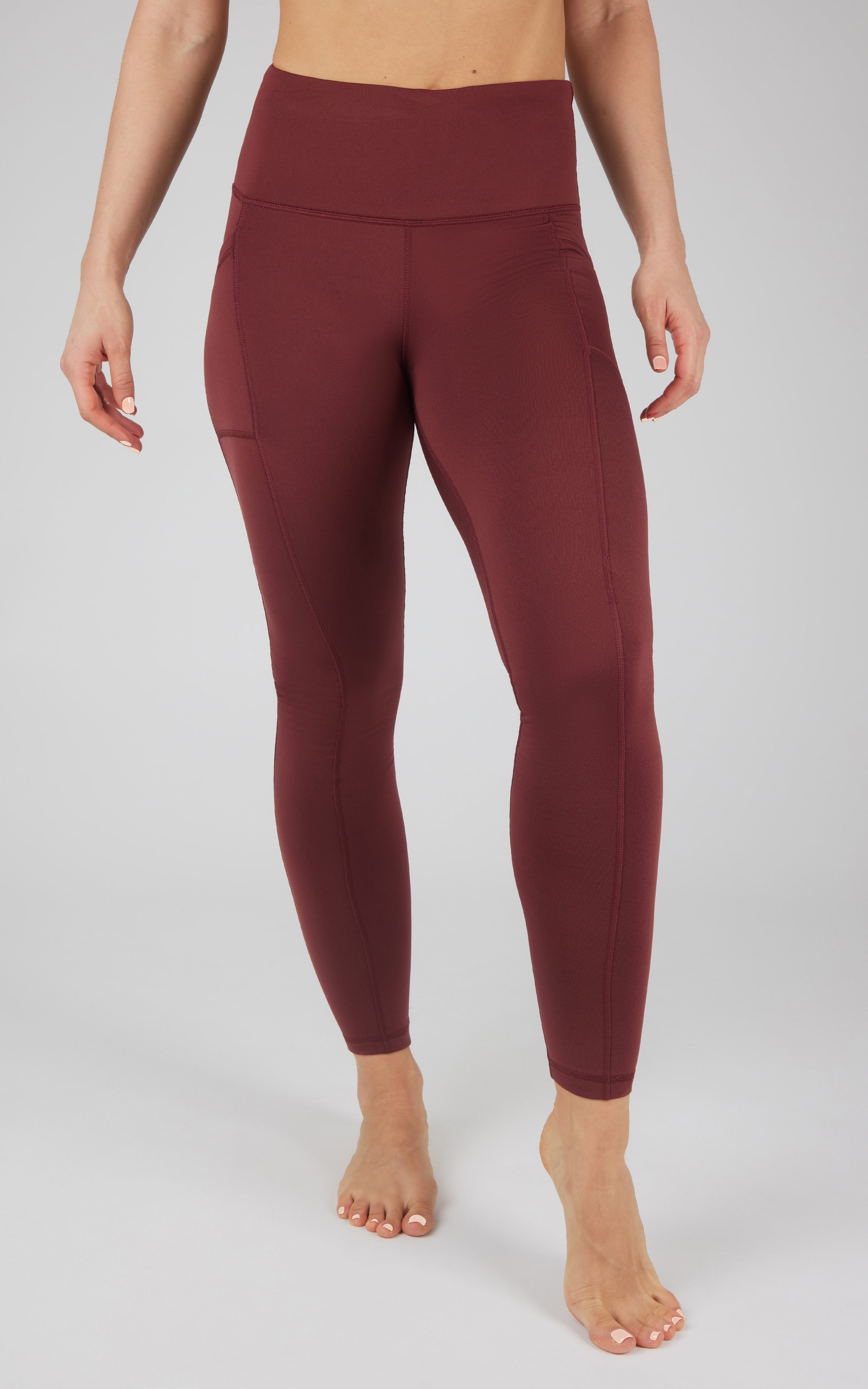Cold Gear High Waist Fleece Lined Legging with Side Pockets - 90 Degree by Reflex