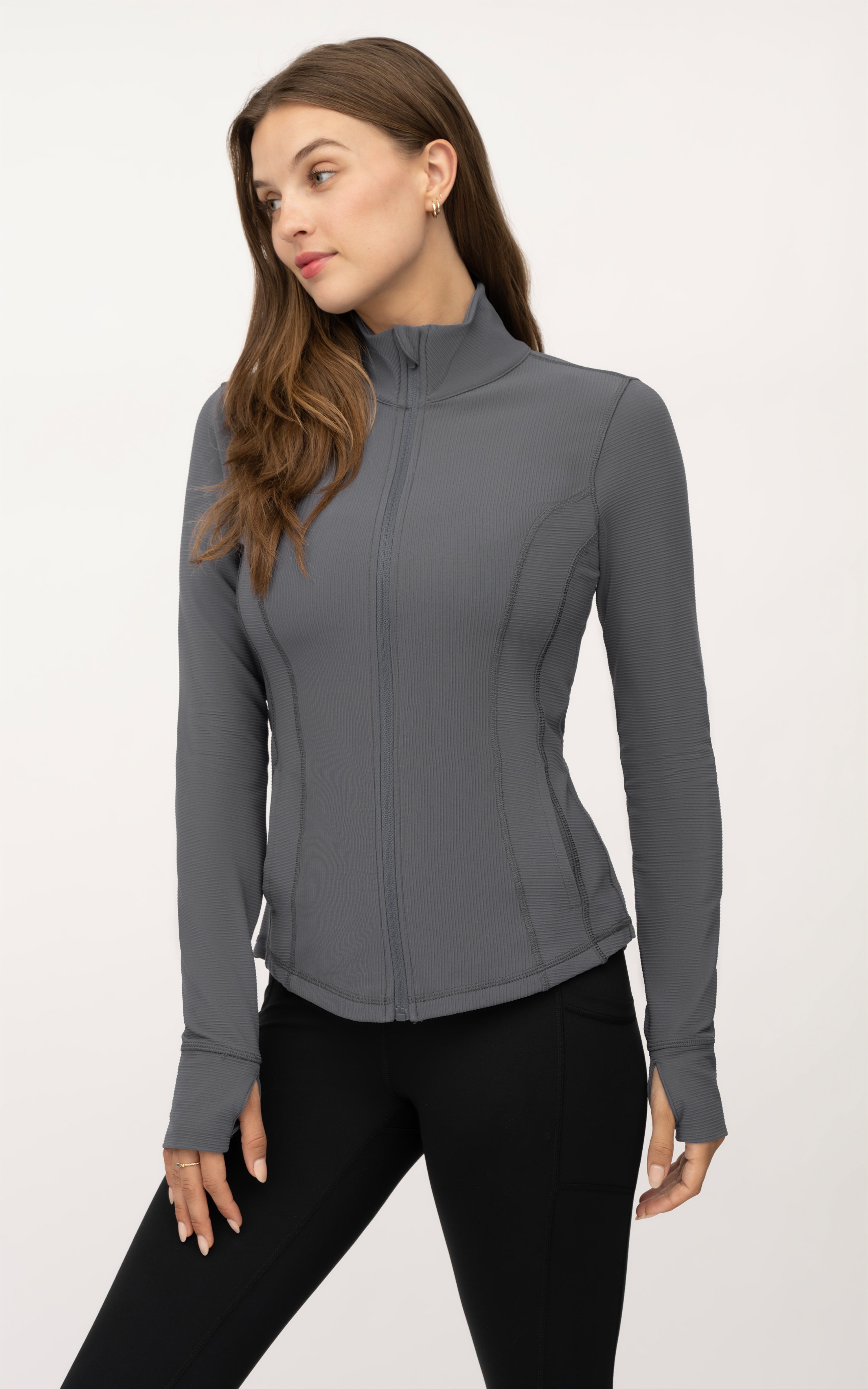 Interlink Ribbed Princess Seam Performance Jacket - 90 Degree by Reflex