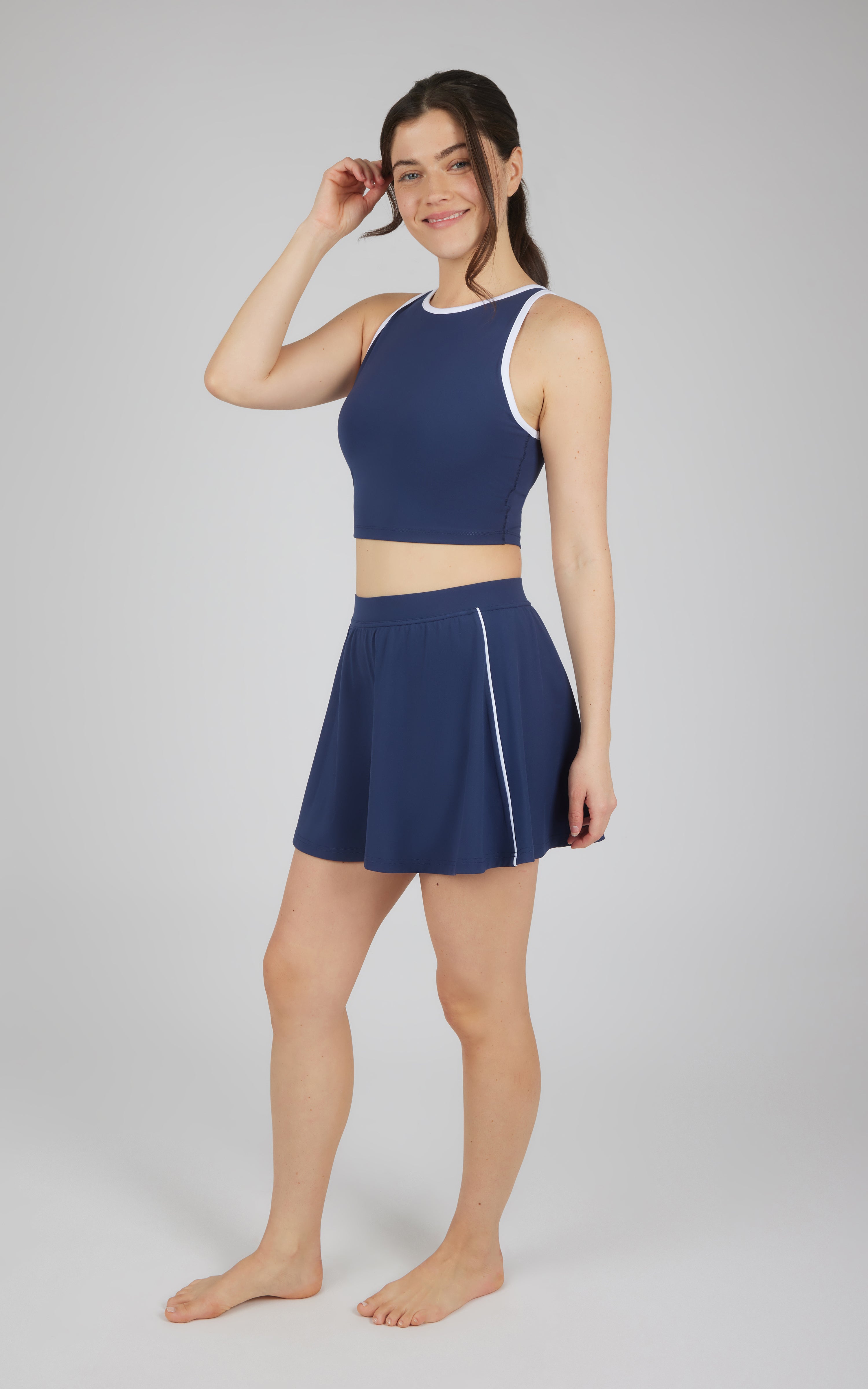 2 PC Nude Tech Tank and Skort Set - 90 Degree by Reflex