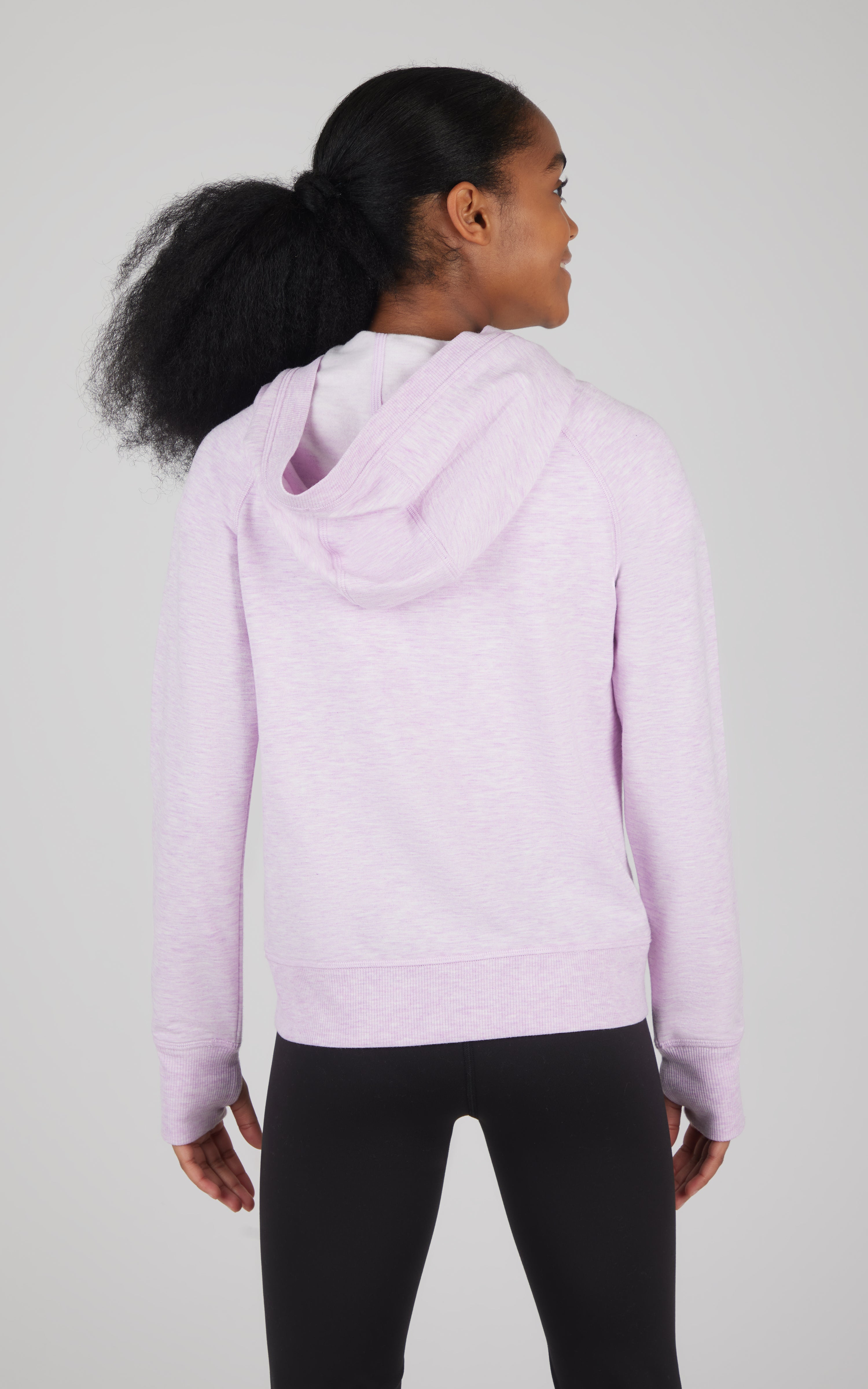 Girls Brushed Full Zip Hooded Jacket - 90 Degree by Reflex