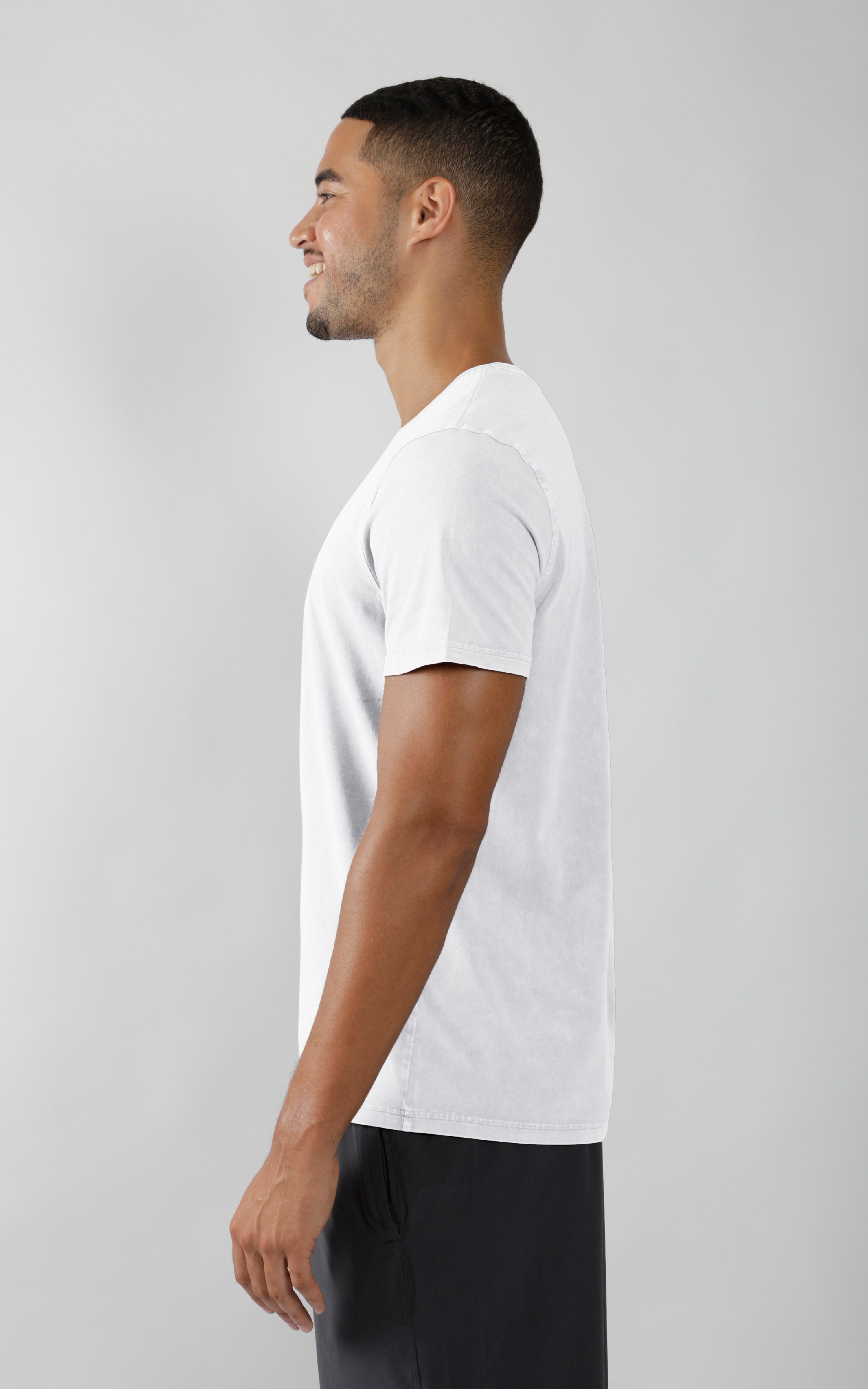 Mens Silicon Washed Pima Cotton Crew Neck Tee - 90 Degree by Reflex