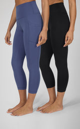 2 PK Interlock Side Pocket and Everyday Capris - 90 Degree by Reflex