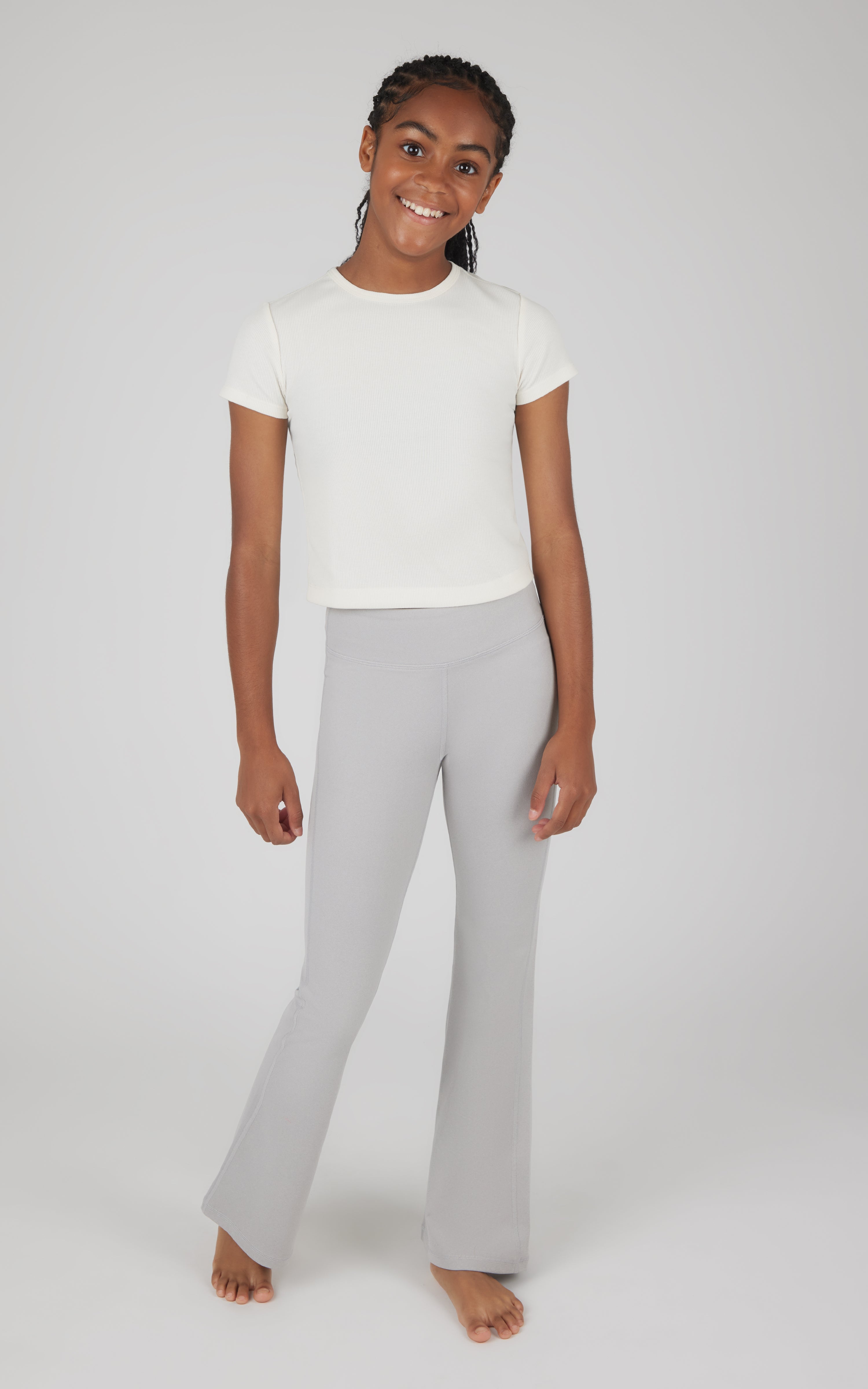 Girls 2 Pack  Interlock Everyday Full Length Legging and Everyday Interlock High Waist Flared Pant - 90 Degree by Reflex