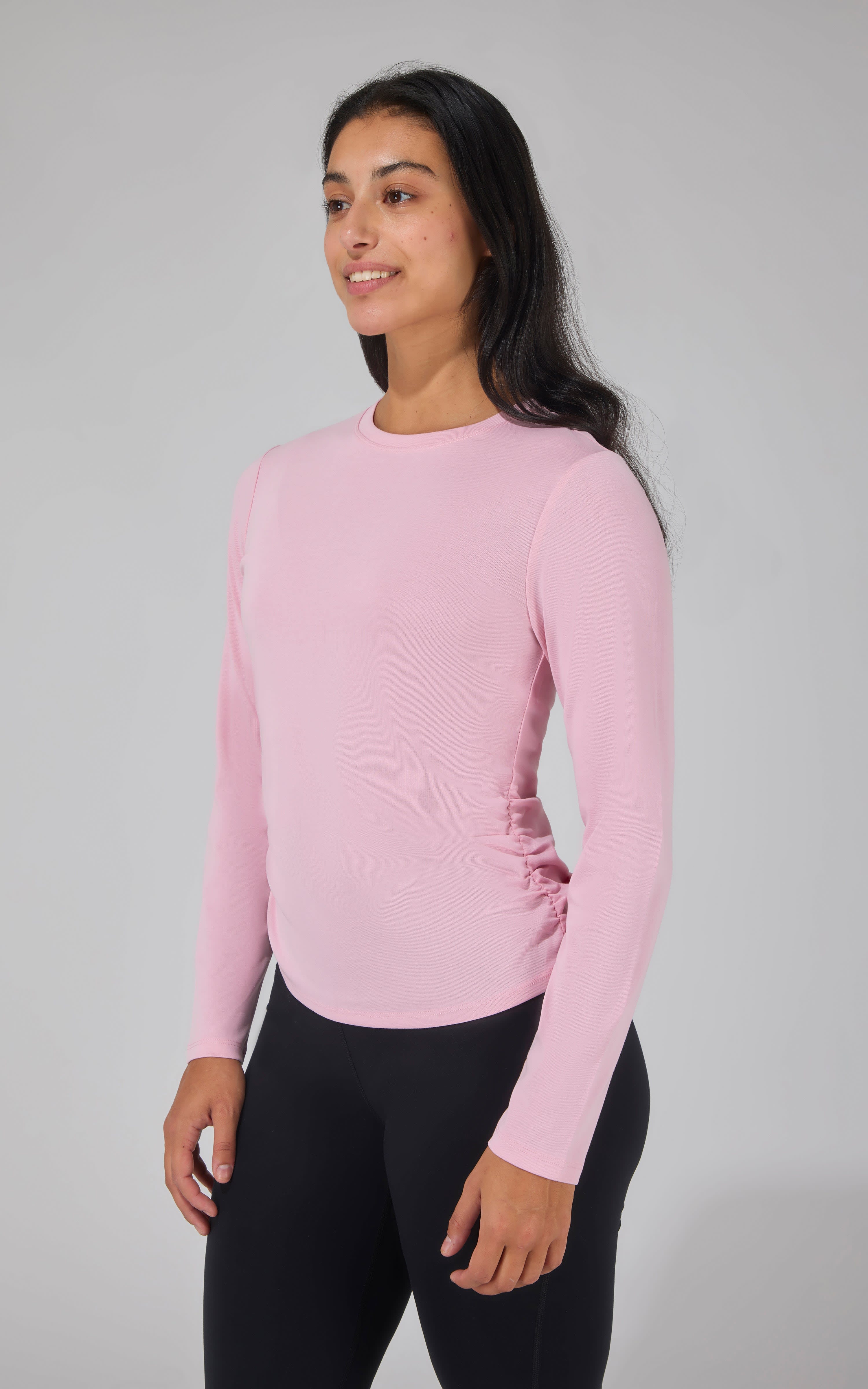 Yogalicious 2 PK Side Ruched Long Sleeve Top - 90 Degree by Reflex