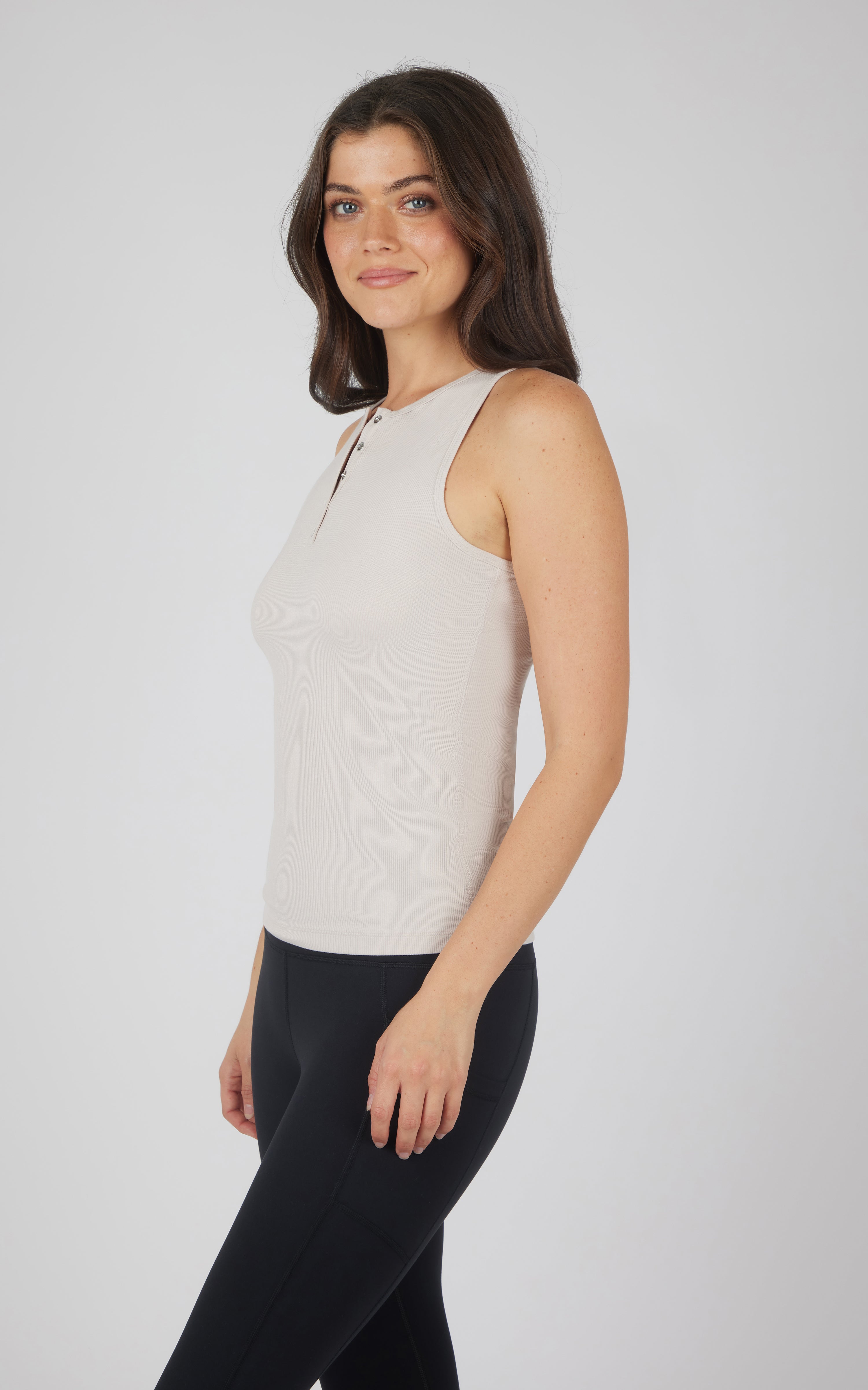 Heavenly Rib Henley Tank - 90 Degree by Reflex