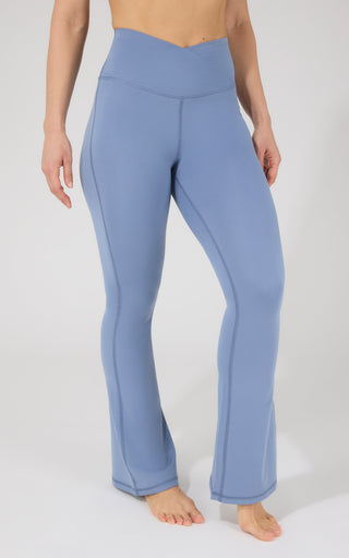 Lux Madison Crossover Elastic Free Waist 31 1/2 inch Flare Leg Pant - 90 Degree by Reflex