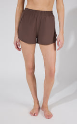 Lightstreme Commuter Woven Smocked Waistband Running Short w/ Split Hem - 90 Degree by Reflex
