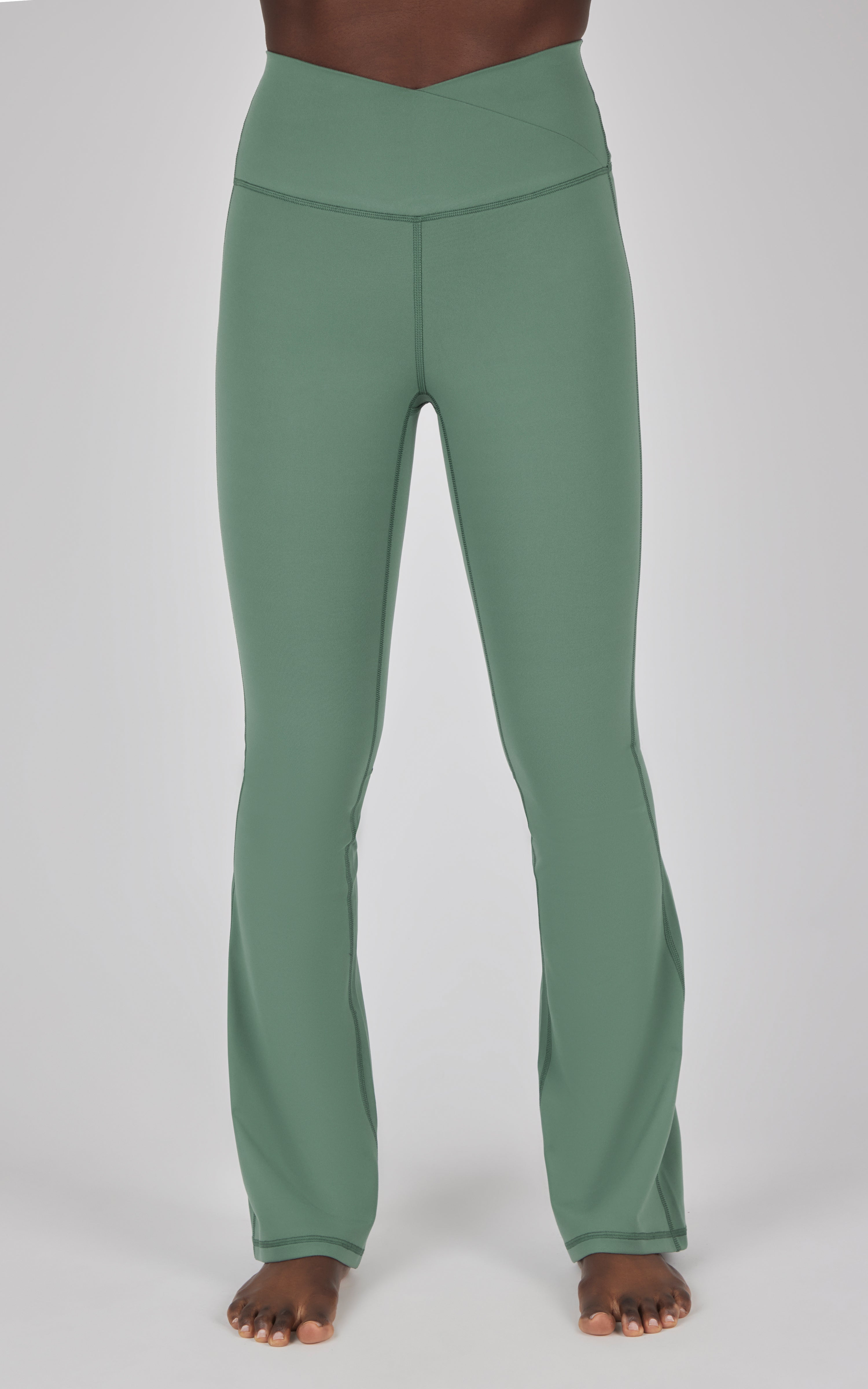 Lux Madison Crossover Elastic Free Waist 31 1/2 inch Flare Leg Pant - 90 Degree by Reflex