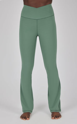 Lux Madison Crossover Elastic Free Waist 31 1/2 inch Flare Leg Pant - 90 Degree by Reflex
