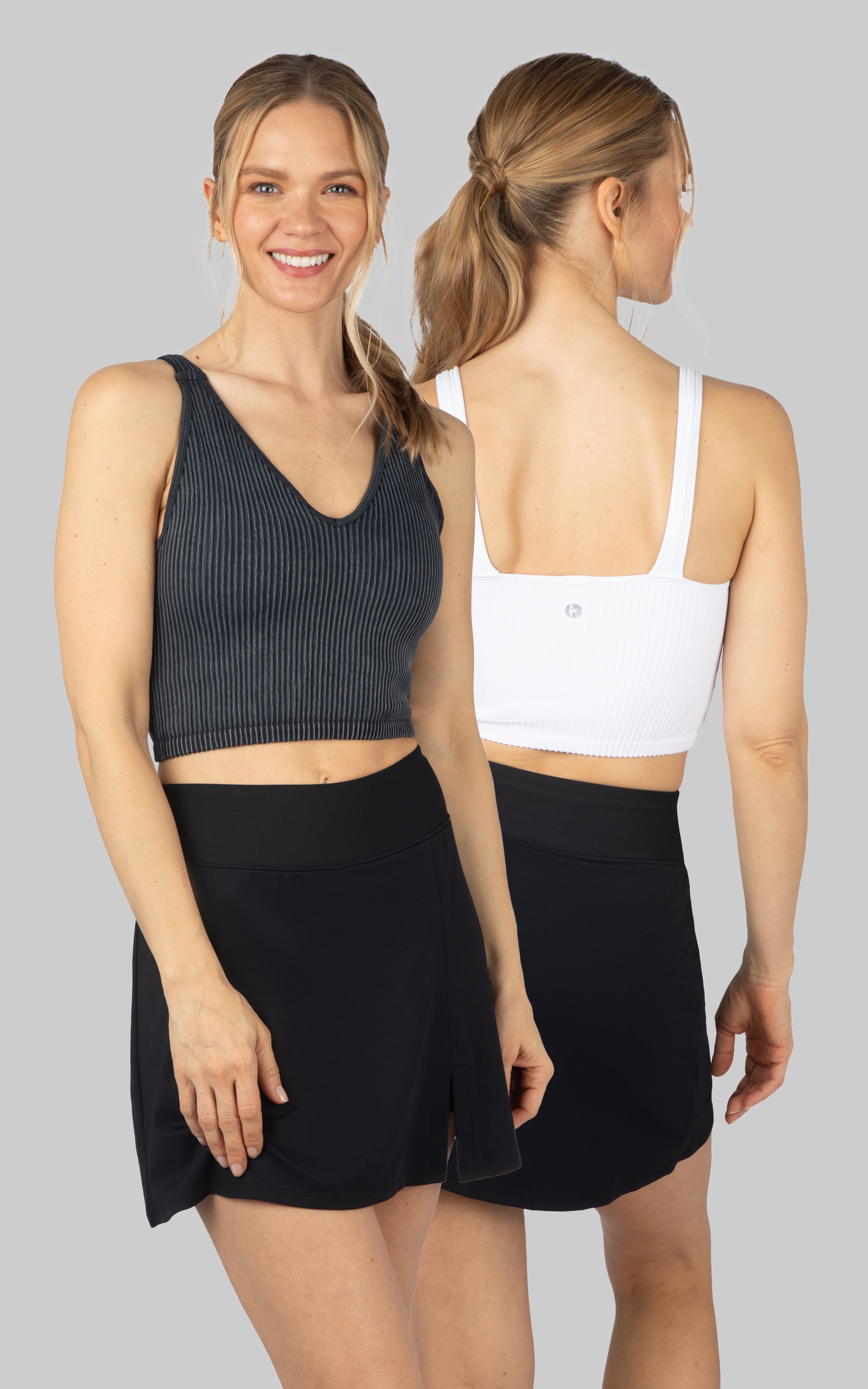 2 PK Stone Wash V-Neck Tank - Our Stone Story - 90 Degree by Reflex