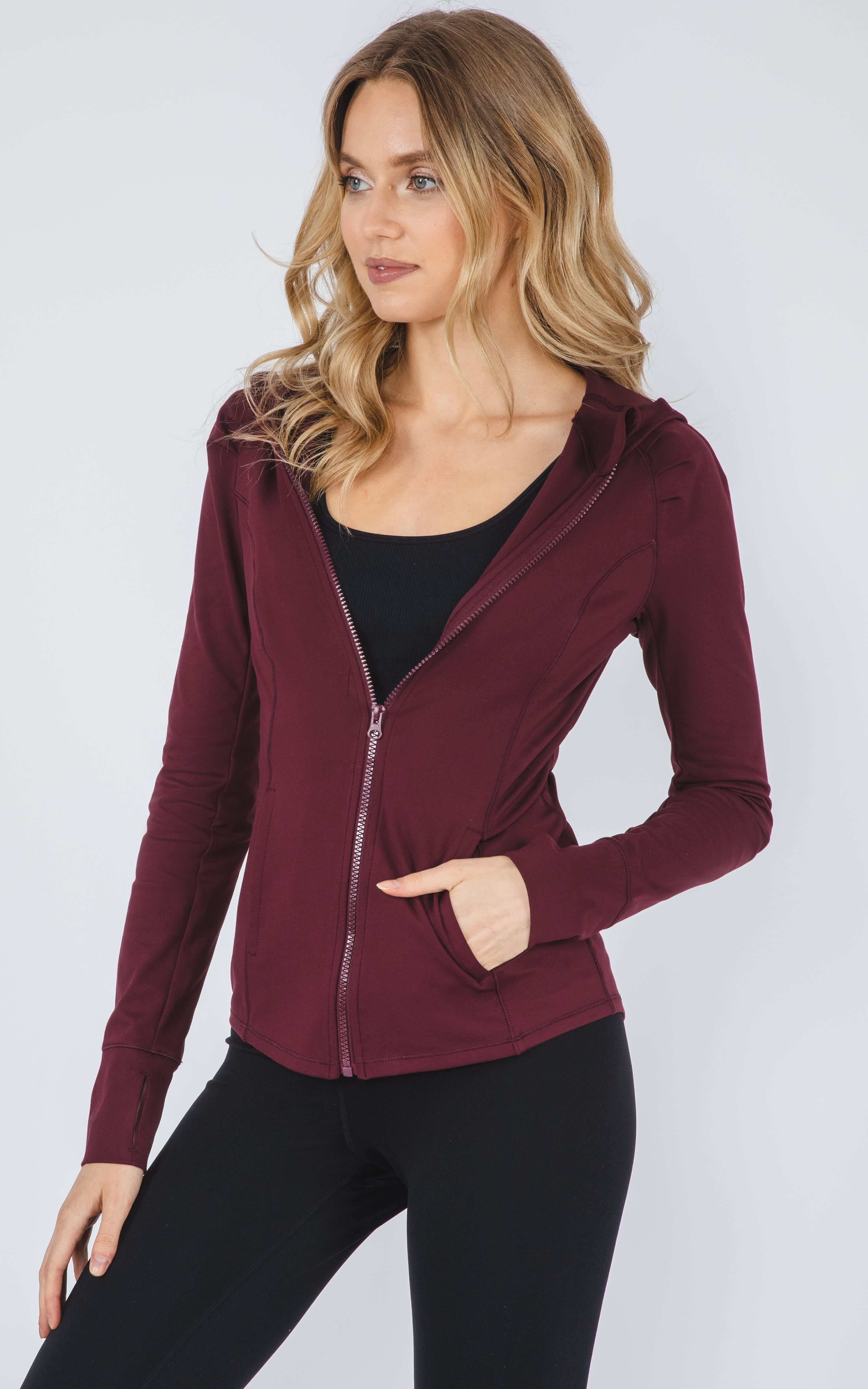 Slim Full Zip Hooded Jacket - 90 Degree by Reflex