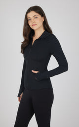 Slim Full Zip Hooded Jacket - 90 Degree by Reflex