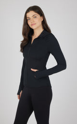 Slim Full Zip Hooded Jacket - 90 Degree by Reflex