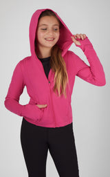 Girls Lux Full Zip Hooded Jacket - 90 Degree by Reflex