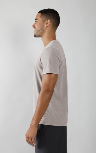 Mens Silicon Washed Pima Cotton Crew Neck Tee - 90 Degree by Reflex