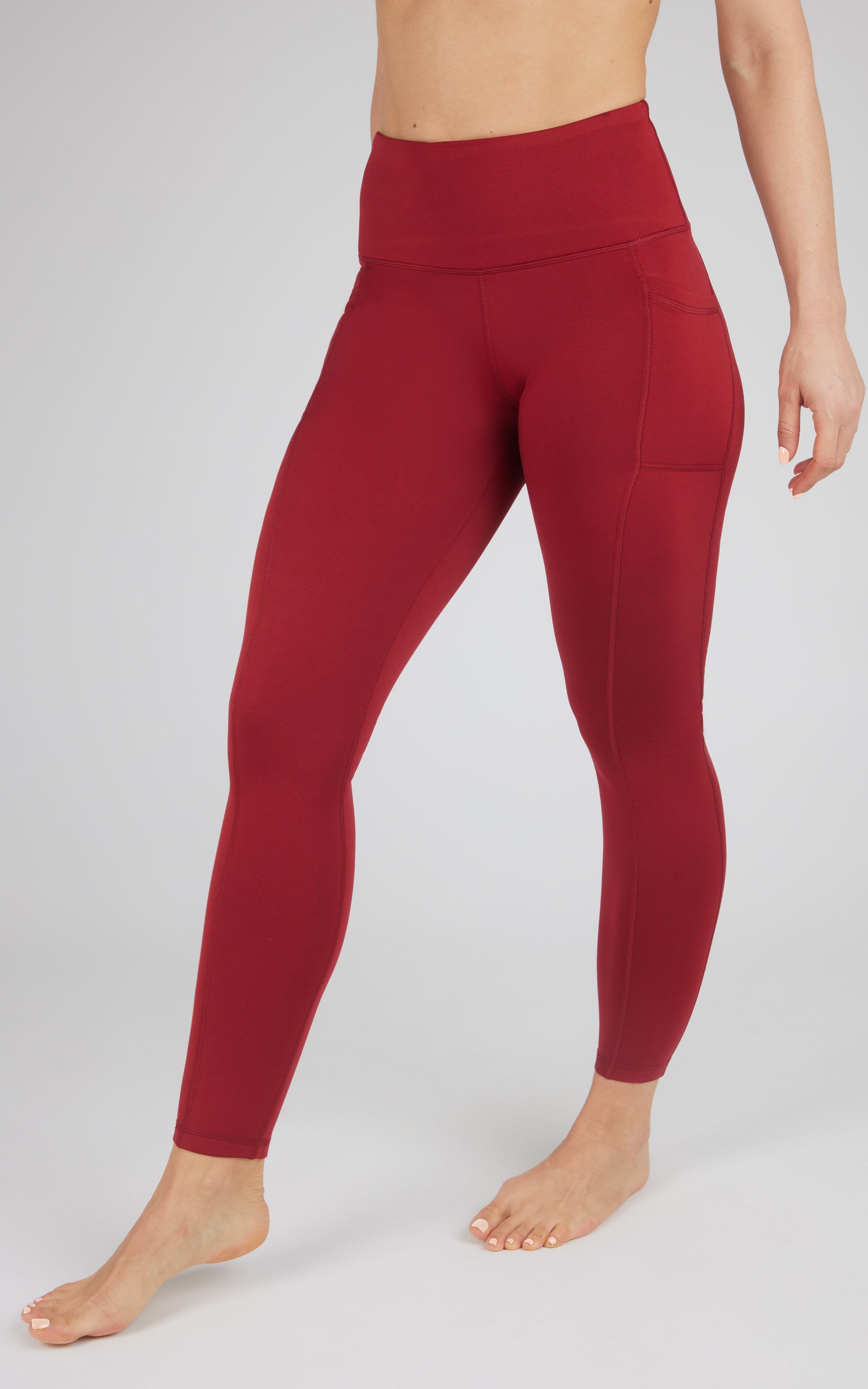 Cold Gear High Waist Fleece Lined Legging with Side Pockets - 90 Degree by Reflex
