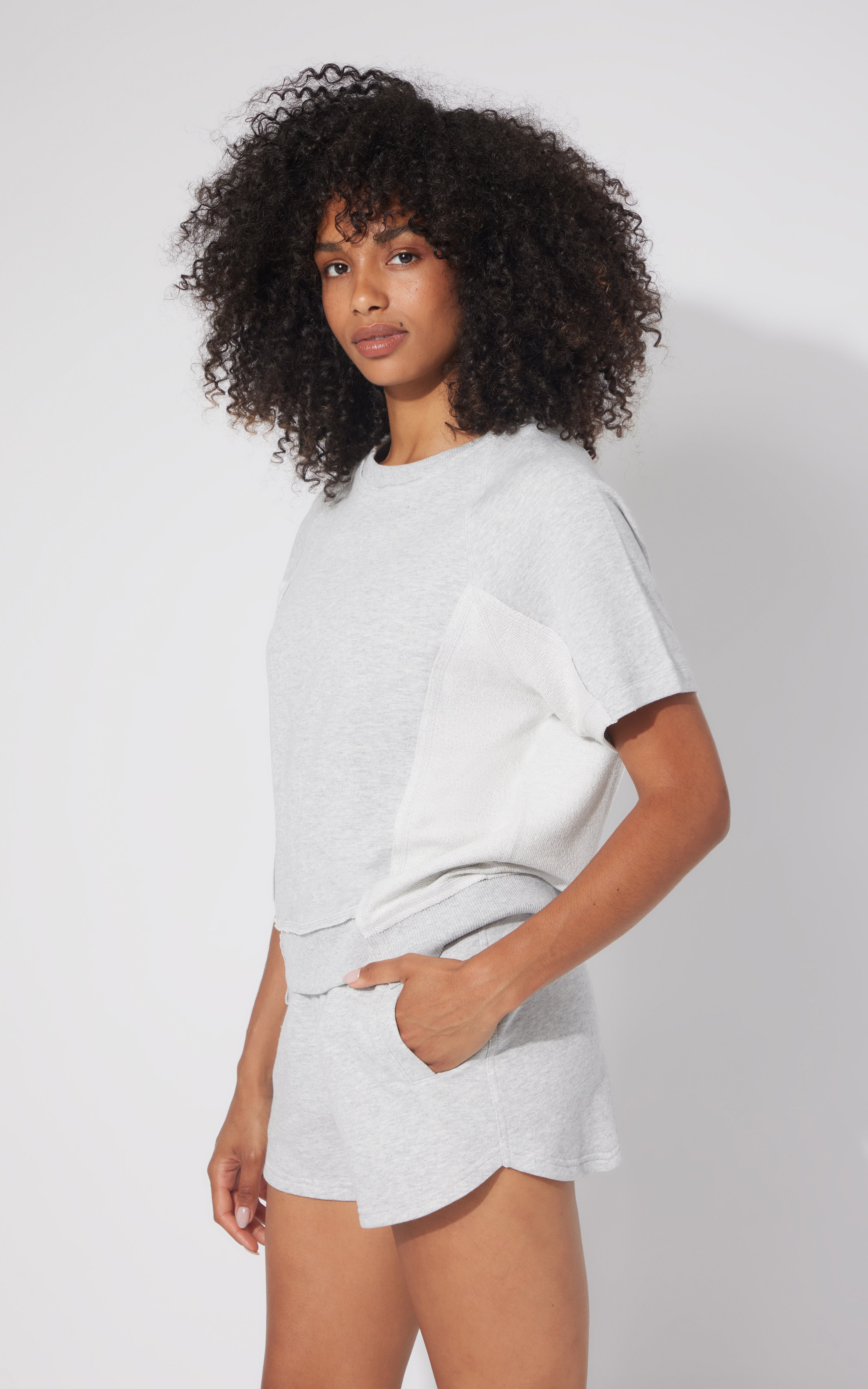 2 Pc Loop Terry Short Sleeve and Short Set - 90 Degree by Reflex