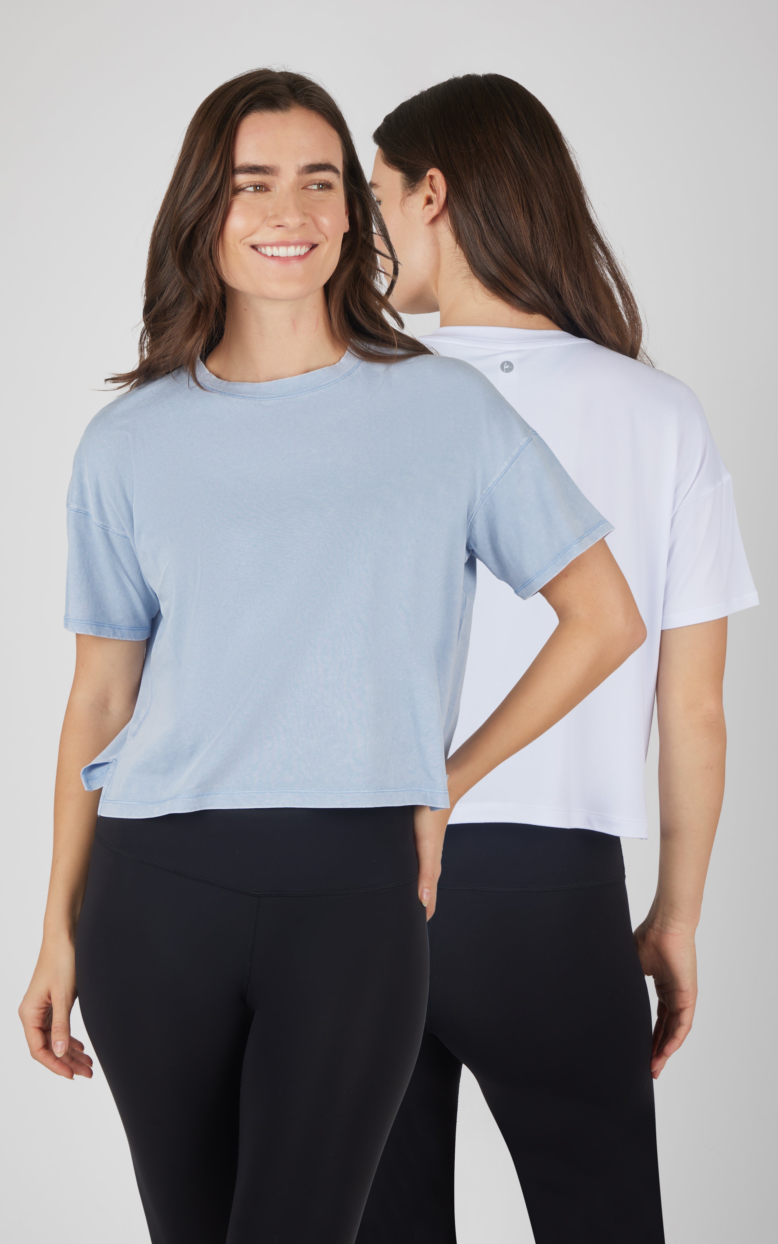 2 PK Stone Washed Cotton and Super Soft Tee - 90 Degree by Reflex