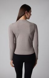 2 PK Cationic Jersey Crew Neck Top with Side Ruching and Everyday Crew Neck Top - 90 Degree by Reflex