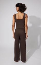 Terry Corset Tank & Fleece Wide Leg Pant Set - 90 Degree by Reflex