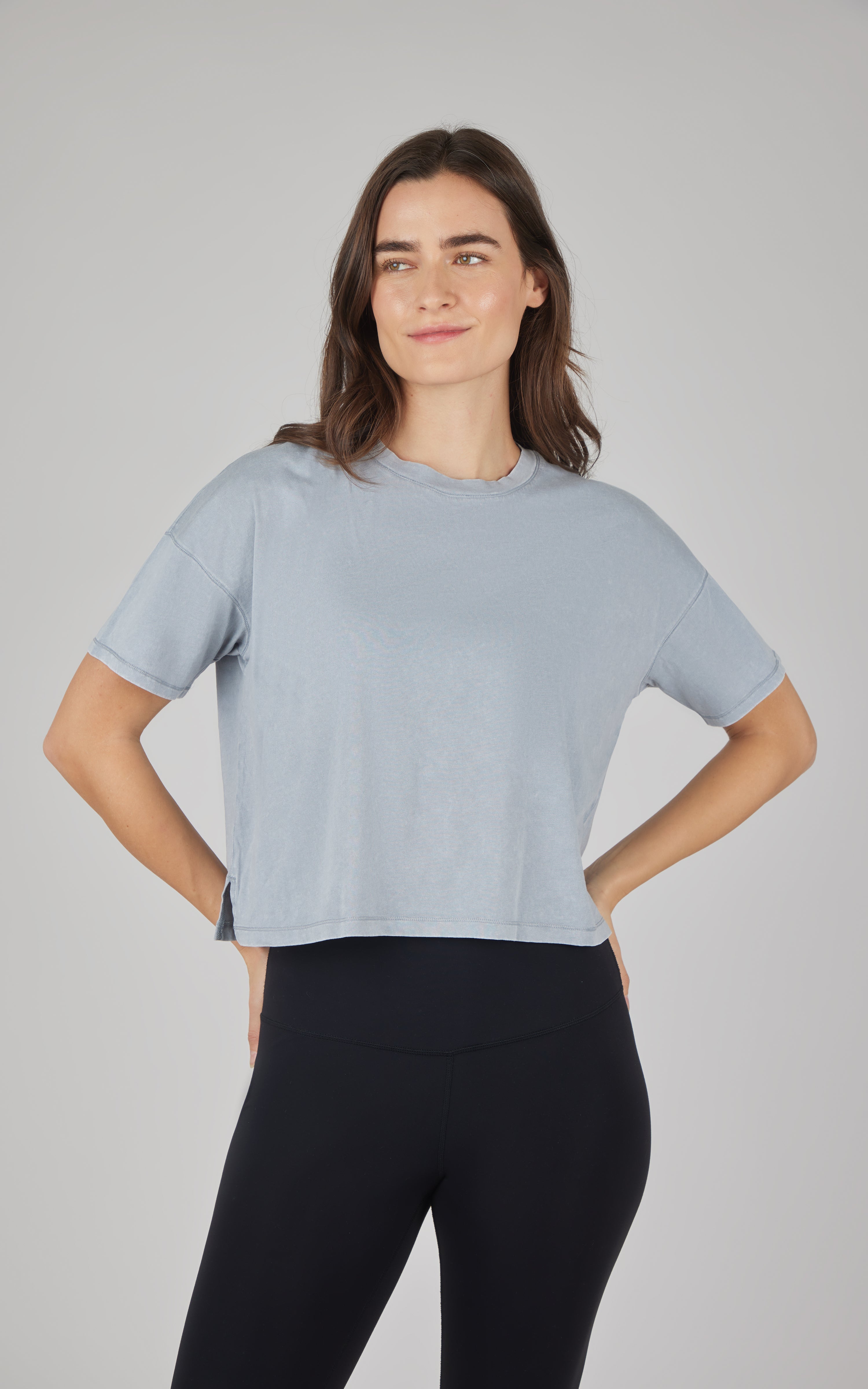 2 PK Stone Washed Cotton and Super Soft Tee - 90 Degree by Reflex