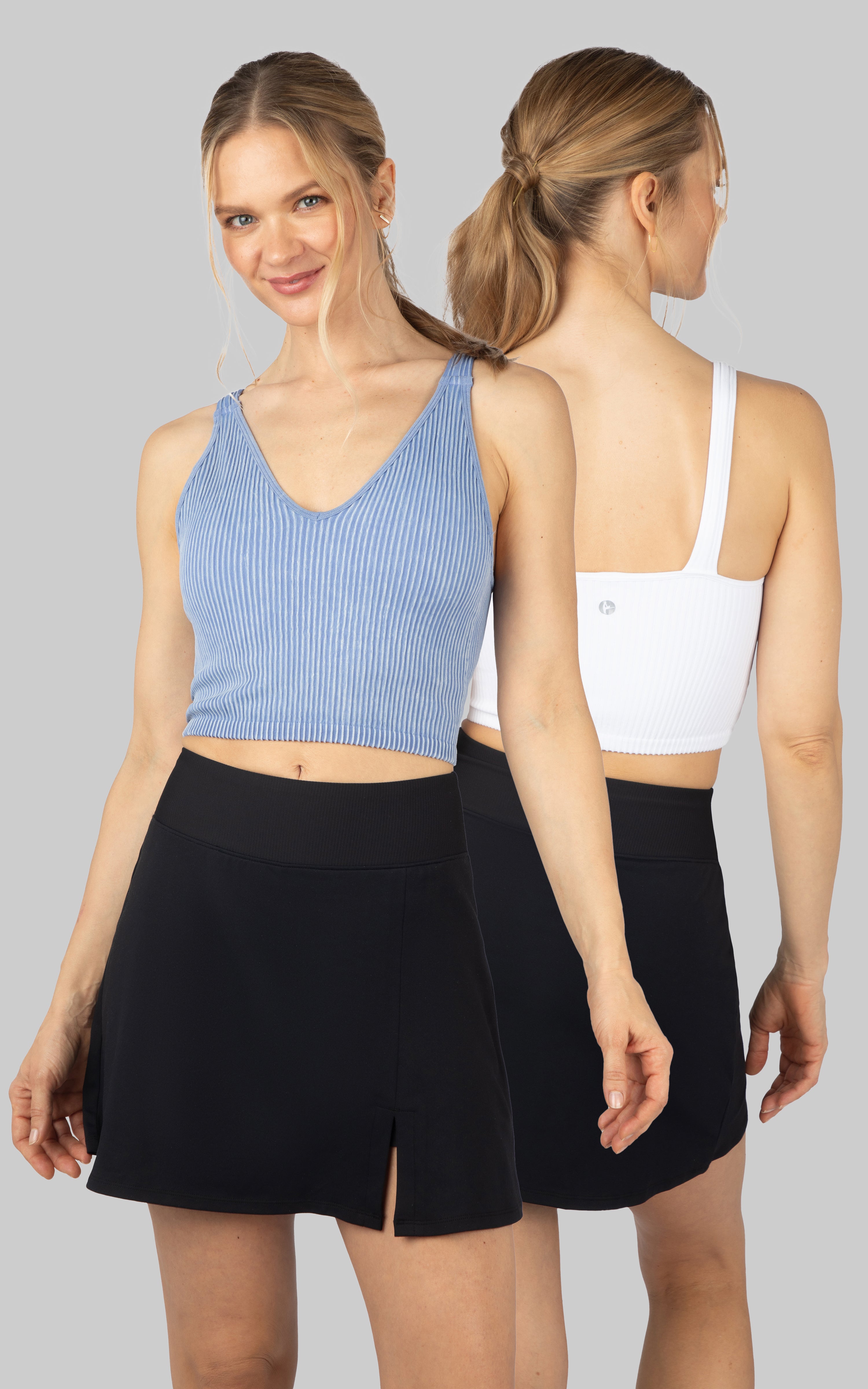 2 PK Stone Wash V-Neck Tank - Our Stone Story - 90 Degree by Reflex