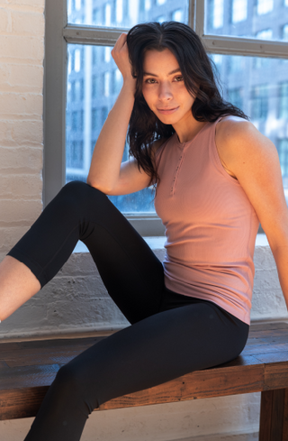 Heavenly Rib Henley Tank - 90 Degree by Reflex