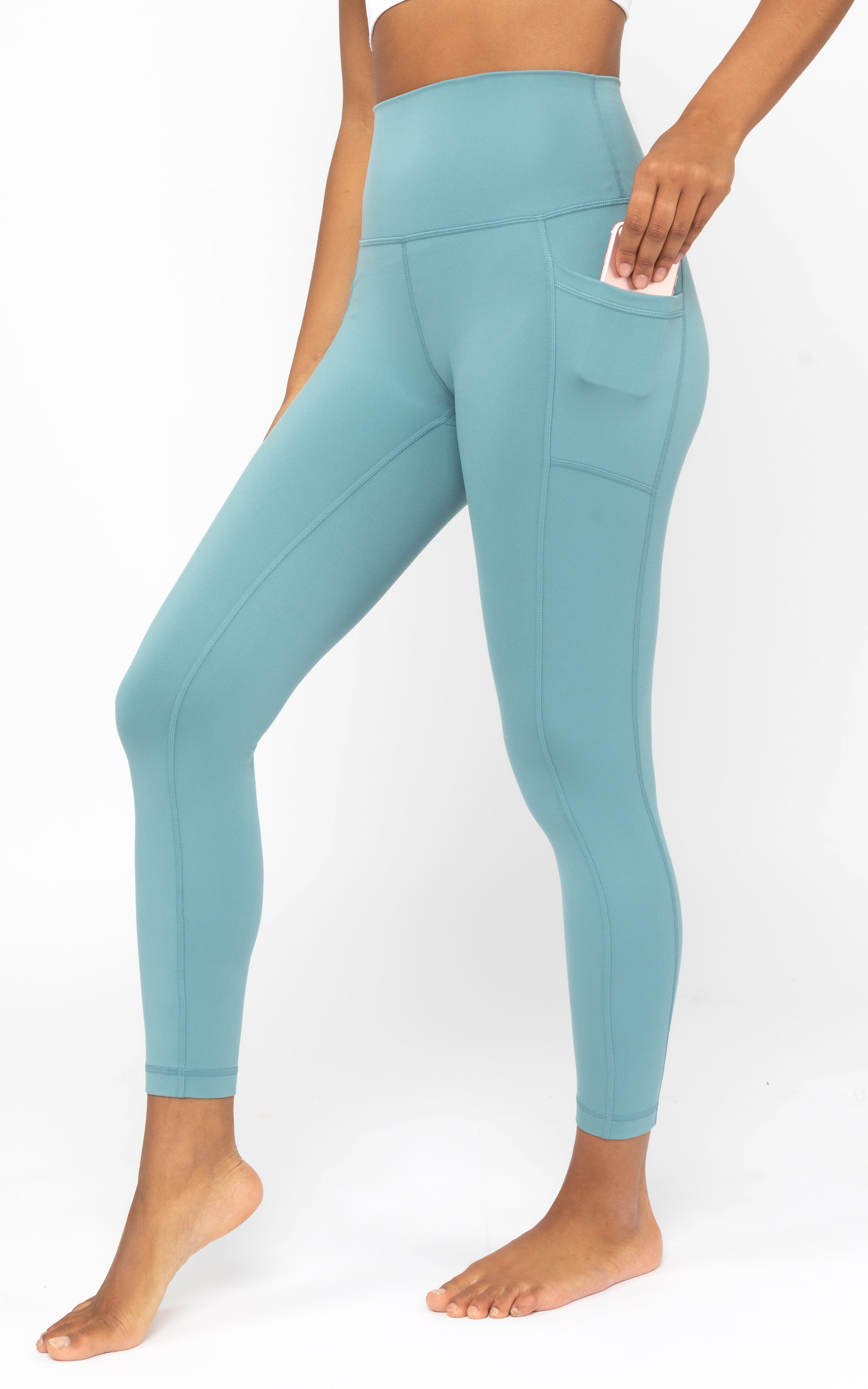 Lux Elastic Free High Waist Side Pocket 7/8 Ankle - 90 Degree by Reflex