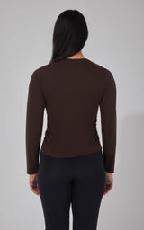 2 PK Side Ruched Long Sleeve Top - 90 Degree by Reflex