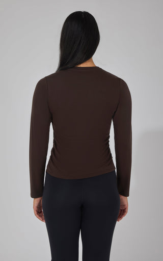2 PK Side Ruched Long Sleeve Top - 90 Degree by Reflex